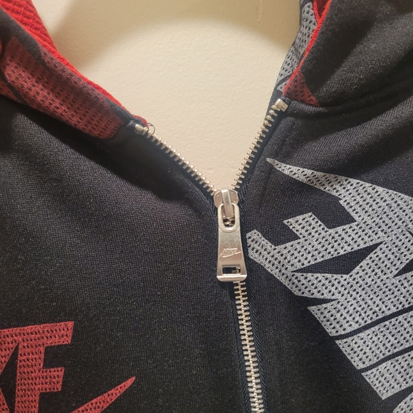 Nike Mens 3xl Full Zip Hoodie All Over Print Black/red - Picture 2 of 11
